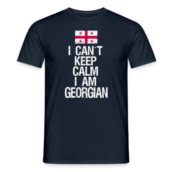 I can not Keep Calm I am Georgian - Men's T-Shirt - navy - Front - AI Model Male 178 light (178cm)