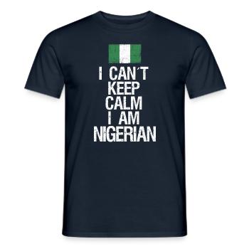 I can not Keep Calm I am Nigerian - Men's T-Shirt - navy - Front - AI Model Male 178 light (178cm)