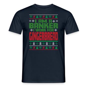 Banker Christmas Quote - Men's T-Shirt - navy - Front - AI Model Male 178 light (178cm)