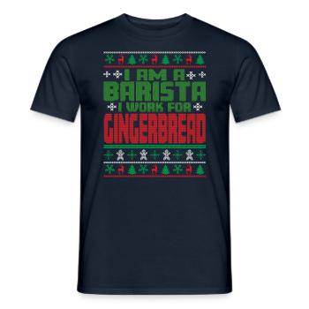 Barista Christmas Quote - Men's T-Shirt - navy - Front - AI Model Male 178 light (178cm)