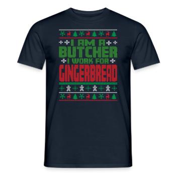Dicton de Noël de boucher - T-shirt homme - marine - Devant - AI Model Male 178 light (178cm)