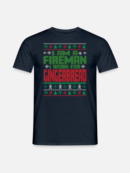 Fireman Christmas Saying - Men's T-Shirt - navy