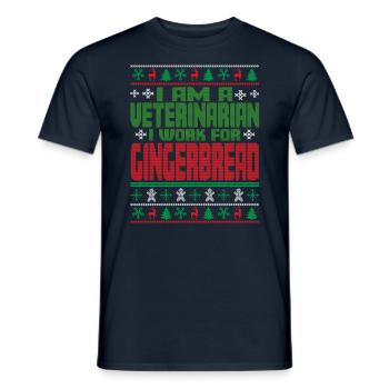 Veterinarian Christmas Saying - Men's T-Shirt - navy - Front - AI Model Male 178 light (178cm)
