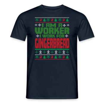 Workers' Christmas Slogan - Men's T-Shirt - navy - Front - AI Model Male 178 light (178cm)