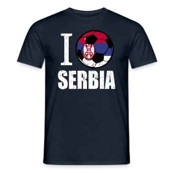 Serbia Football - Men's T-Shirt - navy - Front - AI Model Male 178 light (178cm)