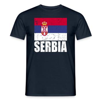 Drapeau de la Serbie - T-shirt homme - marine - Devant - AI Model Male 178 light (178cm)
