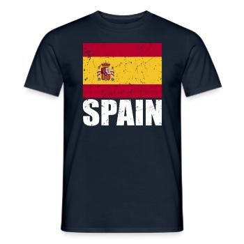 Spain Flag - Men's T-Shirt - navy - Front - AI Model Male 178 light (178cm)