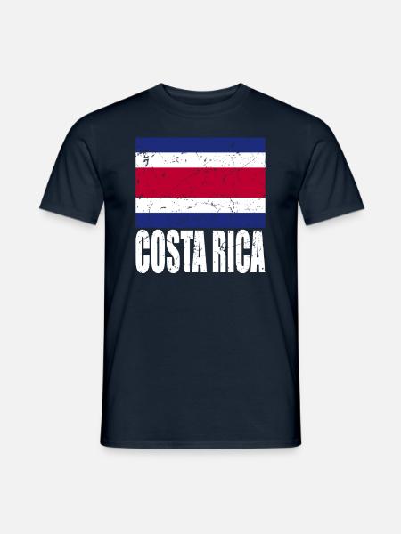 Costa Rica Flag - Men's T-Shirt - navy