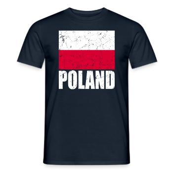 Poland Flag - Men's T-Shirt - navy - Front - AI Model Male 178 light (178cm)