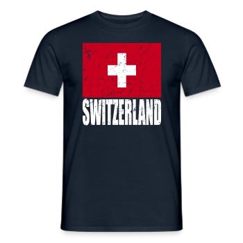 Drapeau de la Suisse - T-shirt homme - marine - Devant - AI Model Male 178 light (178cm)