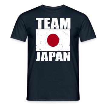 Team Japan Football - Men's T-Shirt - navy - Front - AI Model Male 178 light (178cm)