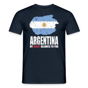 ARGENTINA flag - Men's T-Shirt - navy - Front - AI Model Male 178 light (178cm)