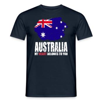 Australia Flag - Men's T-Shirt - navy - Front - AI Model Male 178 light (178cm)