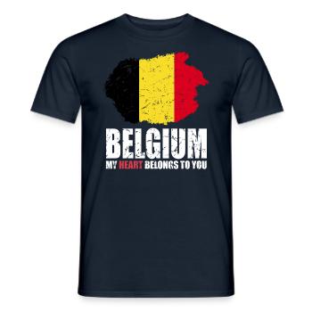Belgium Flag - Men's T-Shirt - navy - Front - AI Model Male 178 light (178cm)