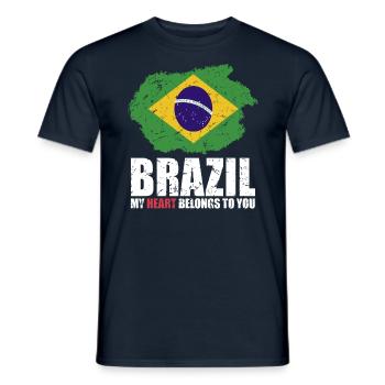 Drapeau du Brésil - T-shirt homme - marine - Devant - AI Model Male 178 light (178cm)