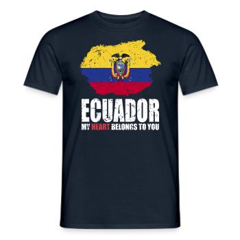 Drapeau de l’Équateur - T-shirt homme - marine - Devant - AI Model Male 178 light (178cm)