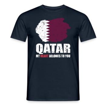 Qatar Flag - Men's T-Shirt - navy - Front - AI Model Male 178 light (178cm)