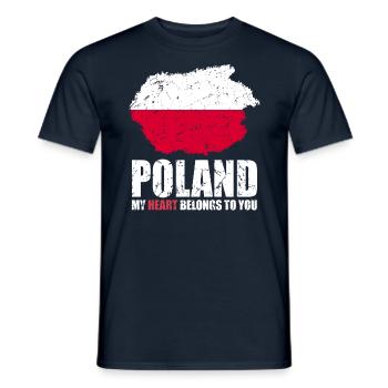 Poland Flag - Men's T-Shirt - navy - Front - AI Model Male 178 light (178cm)