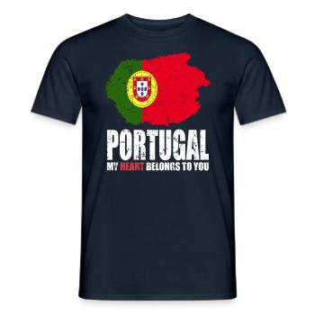 Drapeau du Portugal - T-shirt homme - marine - Devant - AI Model Male 178 light (178cm)