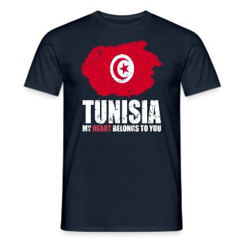 Tunisia Flag - Men's T-Shirt - navy - Front - AI Model Male 178 light (178cm)