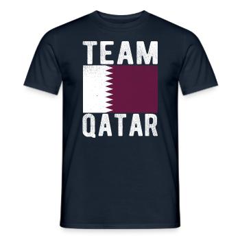 Qatar Flag - Men's T-Shirt - navy - Front - AI Model Male 178 light (178cm)
