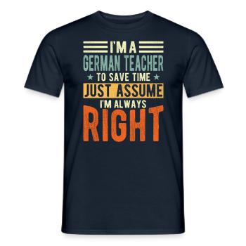 German Teacher - Men's T-Shirt - navy - Front - AI Model Male 178 light (178cm)