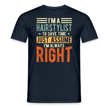 Friseur - Männer T-Shirt - Navy - Vorne - AI Model Male 178 light (178cm)
