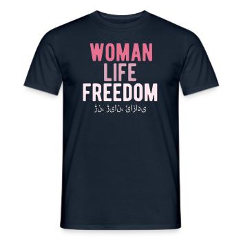Woman Life Freedom - Männer T-Shirt - Navy - Vorne - AI Model Male 178 light (178cm)
