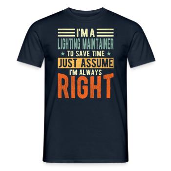 Substrats d’éclairage - T-shirt homme - marine - Devant - AI Model Male 178 light (178cm)