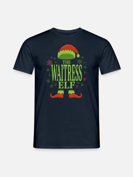 Waitress Christmas Elf - Men's T-Shirt - navy