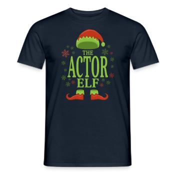 Actor Christmas Elf - Men's T-Shirt - navy - Front - AI Model Male 178 light (178cm)