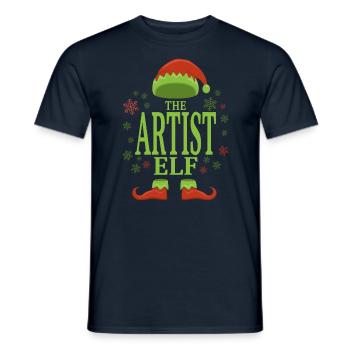 Artist Christmas Elf - Men's T-Shirt - navy - Front - AI Model Male 178 light (178cm)