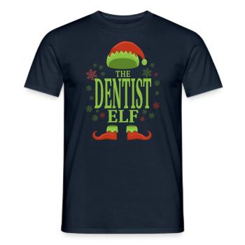 Dentist Christmas Elf - Men's T-Shirt - navy - Front - AI Model Male 178 light (178cm)