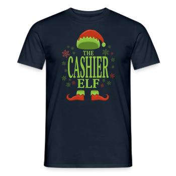 Kassierer Weihnachtself - Männer T-Shirt - Navy - Vorne - AI Model Male 178 light (178cm)