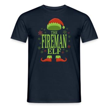 Feuerwehrmann Weihnachtself - Männer T-Shirt - Navy - Vorne - AI Model Male 178 light (178cm)