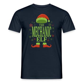 Mechanic Christmas Elf - Men's T-Shirt - navy - Front - AI Model Male 178 light (178cm)