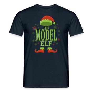 Model Weihnachtself - Männer T-Shirt - Navy - Vorne - AI Model Male 178 light (178cm)