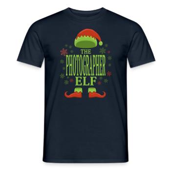 Photographer Christmas Elf - Men's T-Shirt - navy - Front - AI Model Male 178 light (178cm)
