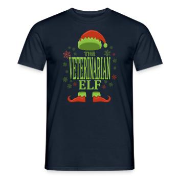 Veterinarian Christmas Elf - Men's T-Shirt - navy - Front - AI Model Male 178 light (178cm)