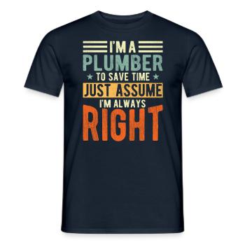 Plumber - Men's T-Shirt - navy - Front - AI Model Male 178 light (178cm)