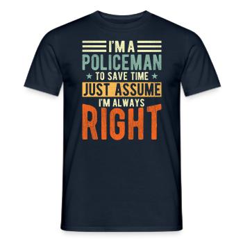 Polizist - Männer T-Shirt - Navy - Vorne - AI Model Male 178 light (178cm)