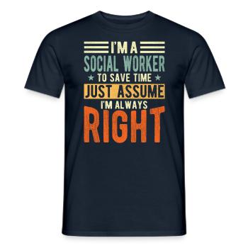 Social worker - Men's T-Shirt - navy - Front - AI Model Male 178 light (178cm)