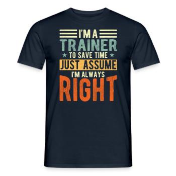 Trainer - Männer T-Shirt - Navy - Vorne - AI Model Male 178 light (178cm)
