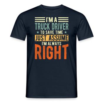 Lkw Fahrer - Männer T-Shirt - Navy - Vorne - AI Model Male 178 light (178cm)