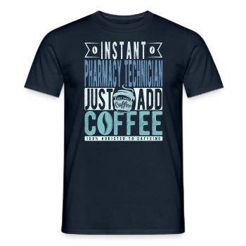 Pharmacy technician coffee saying - Men's T-Shirt - navy - Front - AI Model Male 178 light (178cm)