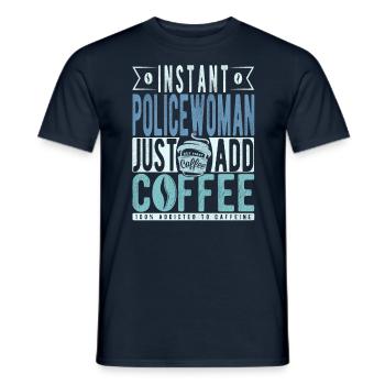 Le café de la policière disant - T-shirt homme - marine - Devant - AI Model Male 178 light (178cm)