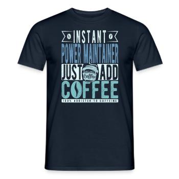 Machtbauer Kaffee Spruch - Men's T-Shirt - navy - Front - AI Model Male 178 light (178cm)