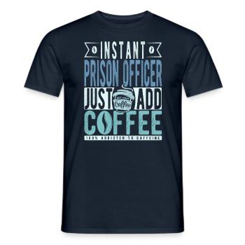 Café du gardien de prison disant - T-shirt homme - marine - Devant - AI Model Male 178 light (178cm)