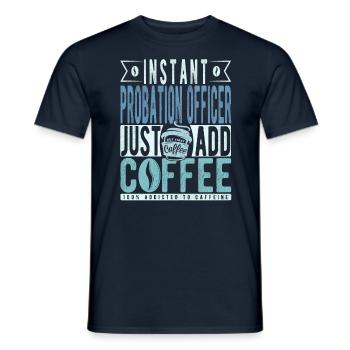 Probation officer coffee sentence - Men's T-Shirt - navy - Front - AI Model Male 178 light (178cm)