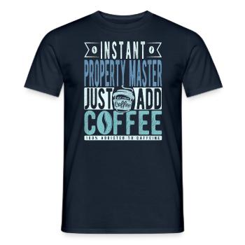 Real Estate Master Coffee Quote - Men's T-Shirt - navy - Front - AI Model Male 178 light (178cm)